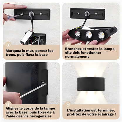 Lampe Murale LED moderne applique intérieur & extérieur - VAGG