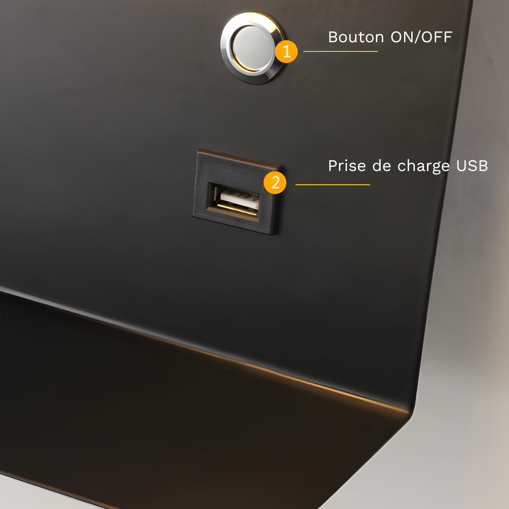 Lampe murale LED applique avec port USB – NIKAVA