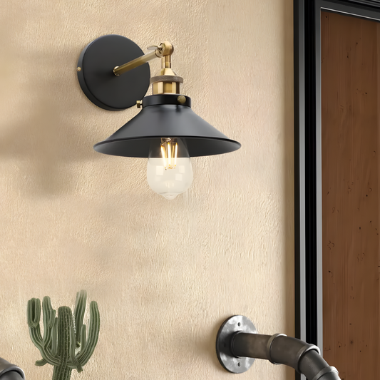 Lampe murale noire vintage industrielle applique réglable - BARABA