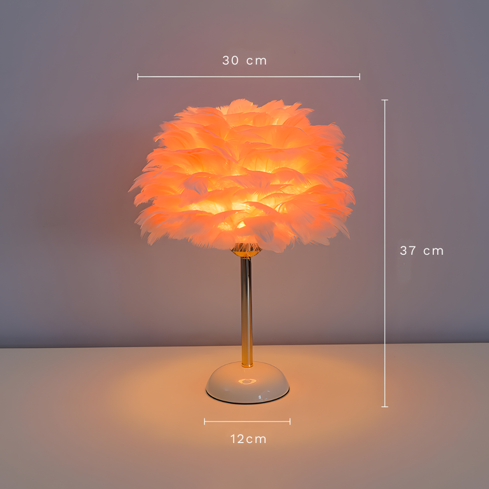 Lampe de Chevet à Plumes Élégante en Céramique – PLUMÉA