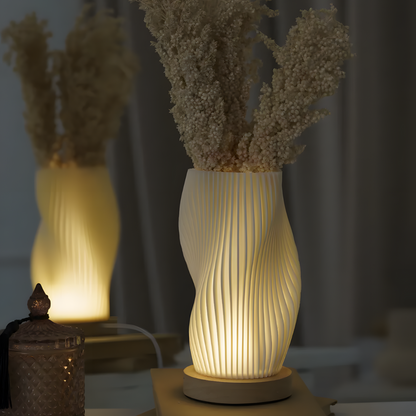 Lampe de chevet crème 3D plissée design - FLARMOON