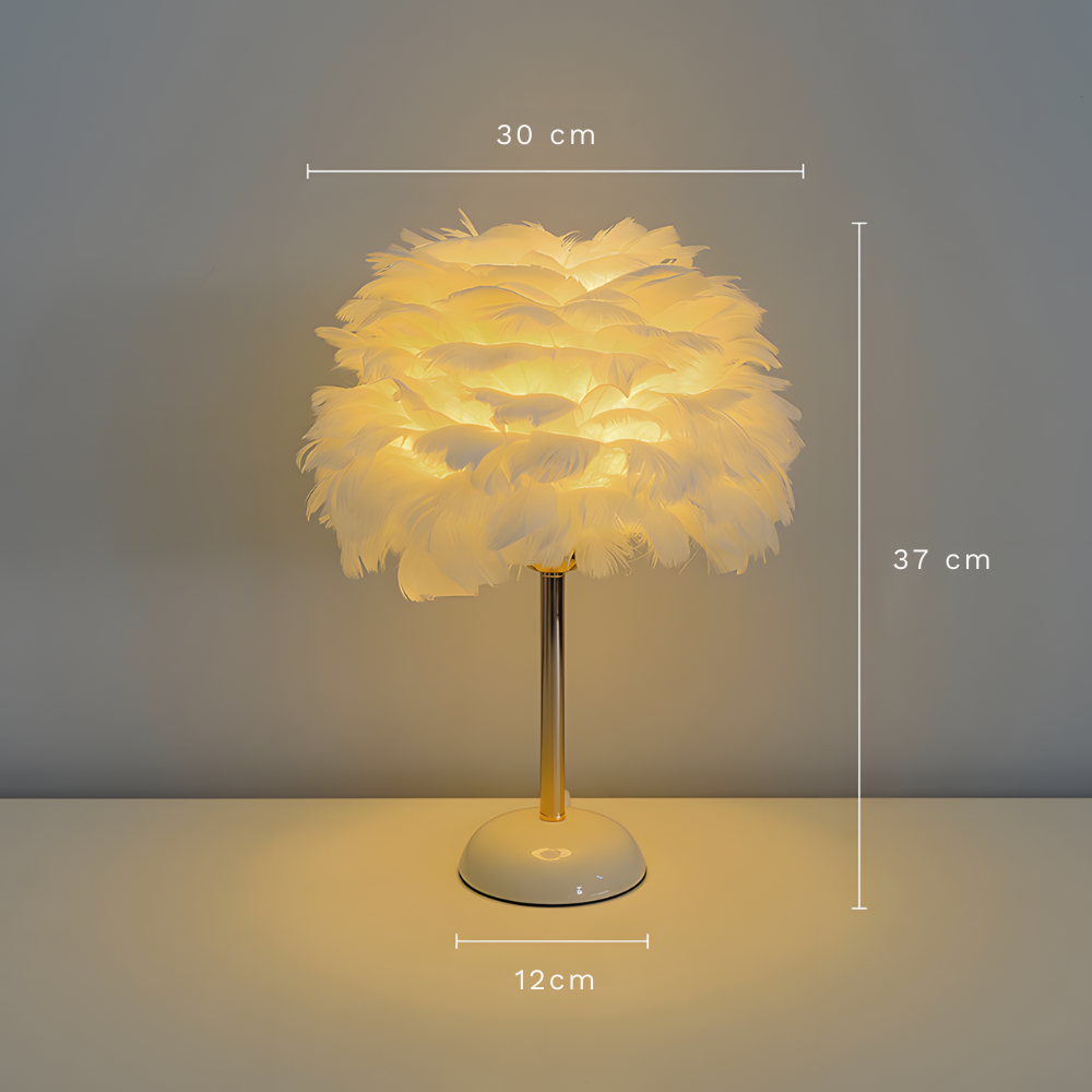 Lampe de Chevet à Plumes Élégante en Céramique – PLUMÉA