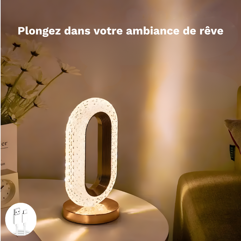 Lampe de chevet ovale en cristal sans fil - Kristalova