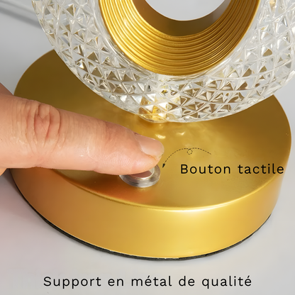 Lampe de chevet ovale en cristal sans fil - Kristalova