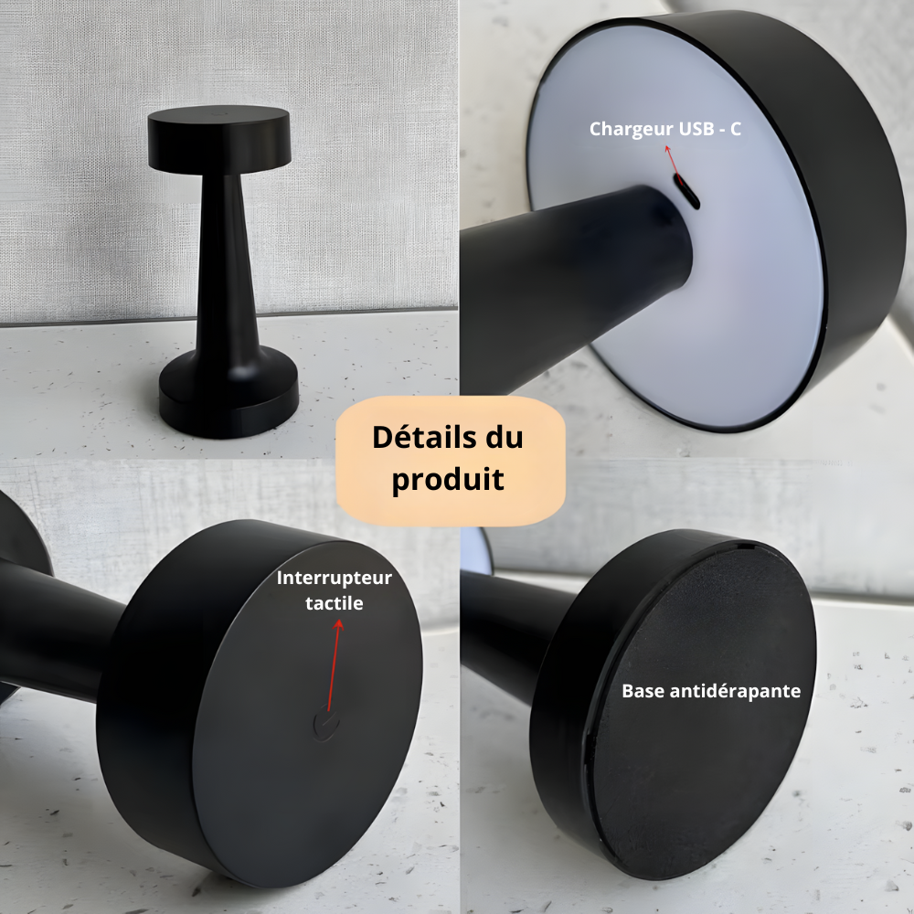 Lampe de chevet LED tactile sans fil rechargeable – NOCTA