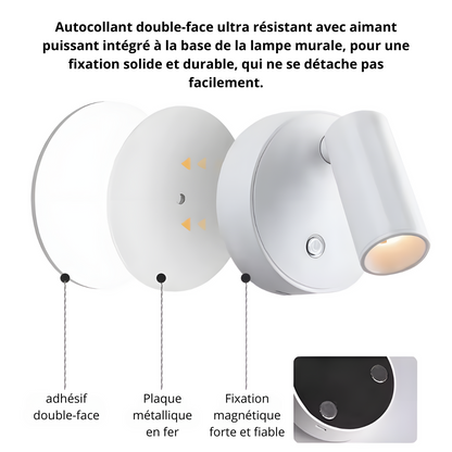 Lampe murale LED rechargeable magnétique tactile – LUMINAIR