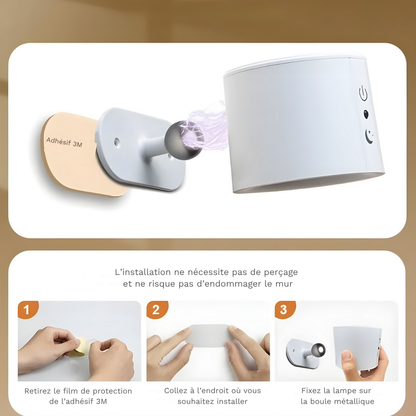 Lampe murale LED double tête rechargeable avec télécommande – ORA