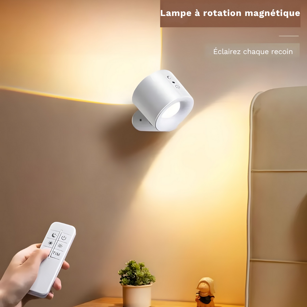 Lampe murale LED double tête rechargeable avec télécommande – ORA