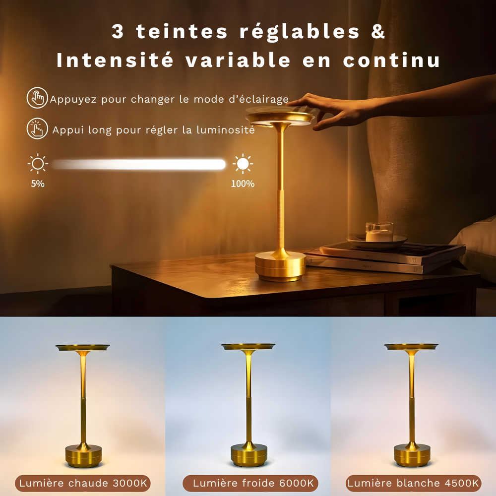 Lampe de chevet LED tactile rétro – ALLUMAT