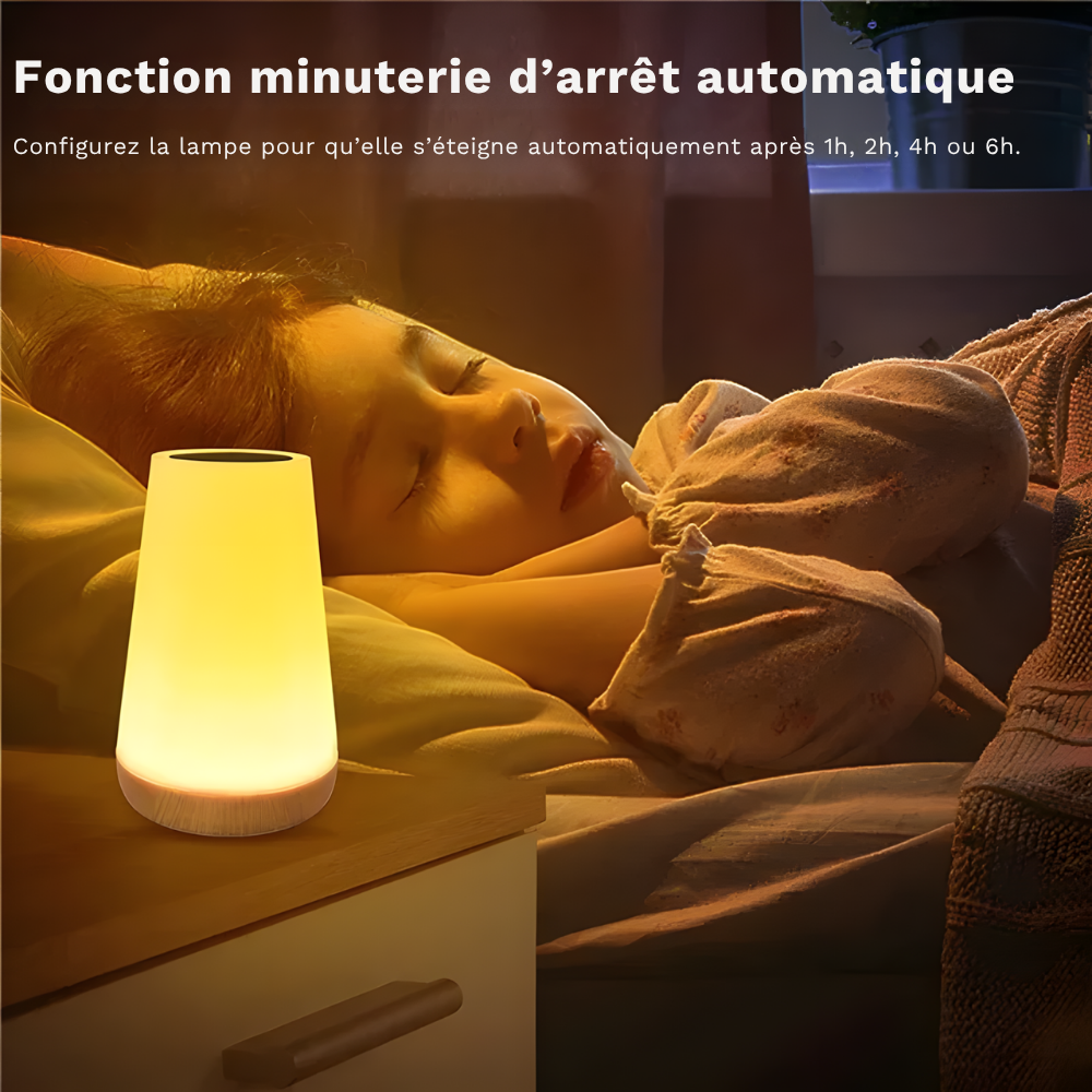 Lampe de chevet tactile RVB rechargeable avec télécommande – ASTELA
