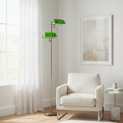 Lampadaire Vintage à Verre Vert – VERLUNE