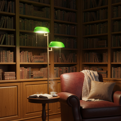 Lampadaire Vintage à Verre Vert – VERLUNE