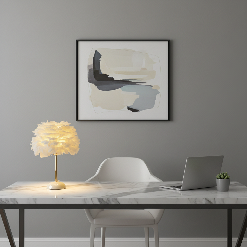 Lampe de Chevet à Plumes Élégante en Céramique – PLUMÉA