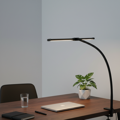 Lampe de bureau LED double tête pliable ordinateur - BUREXA