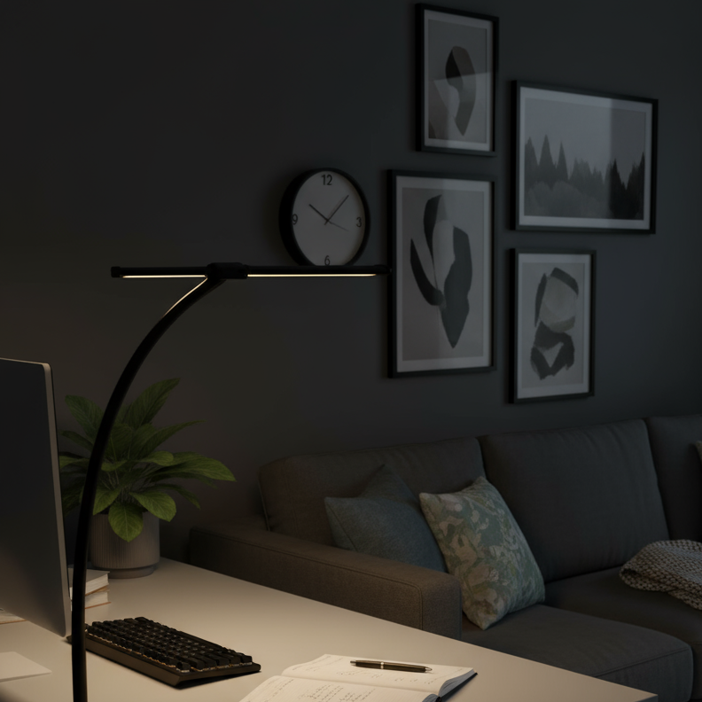 Lampe de bureau LED double tête pliable ordinateur - BUREXA