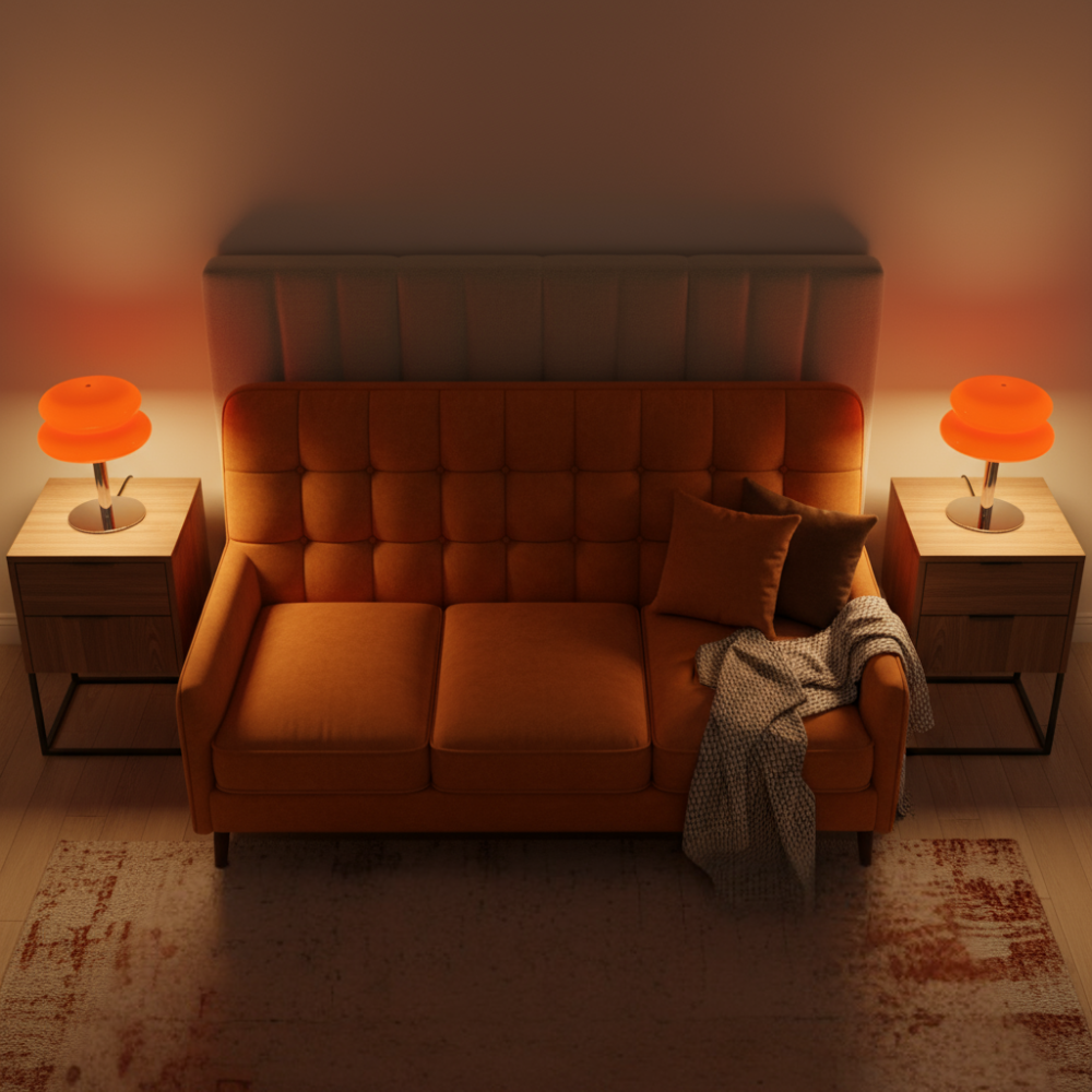 Lampe de chevet LED moderne en verre teinté - LIVARA