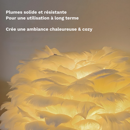 Lampe de Chevet à Plumes Élégante en Céramique – PLUMÉA