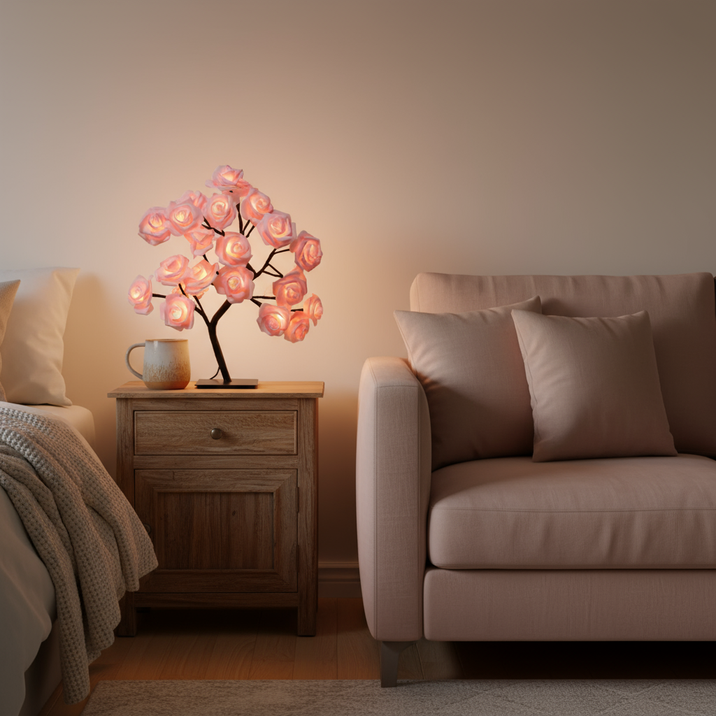 Lampe de chevet Arbre de Roses LED - LUMIROSE