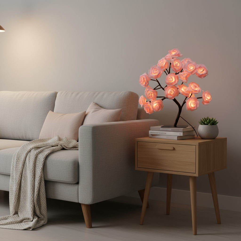 Lampe de chevet Arbre de Roses LED - LUMIROSE