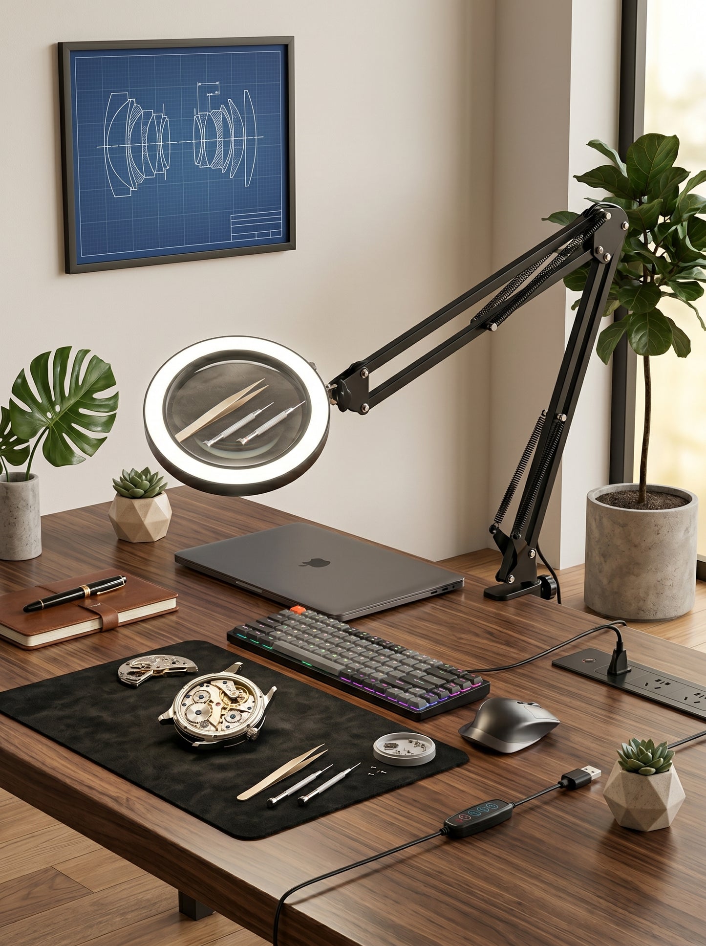 Lampe Loupe de Bureau Zoom x5 - LUXIRA