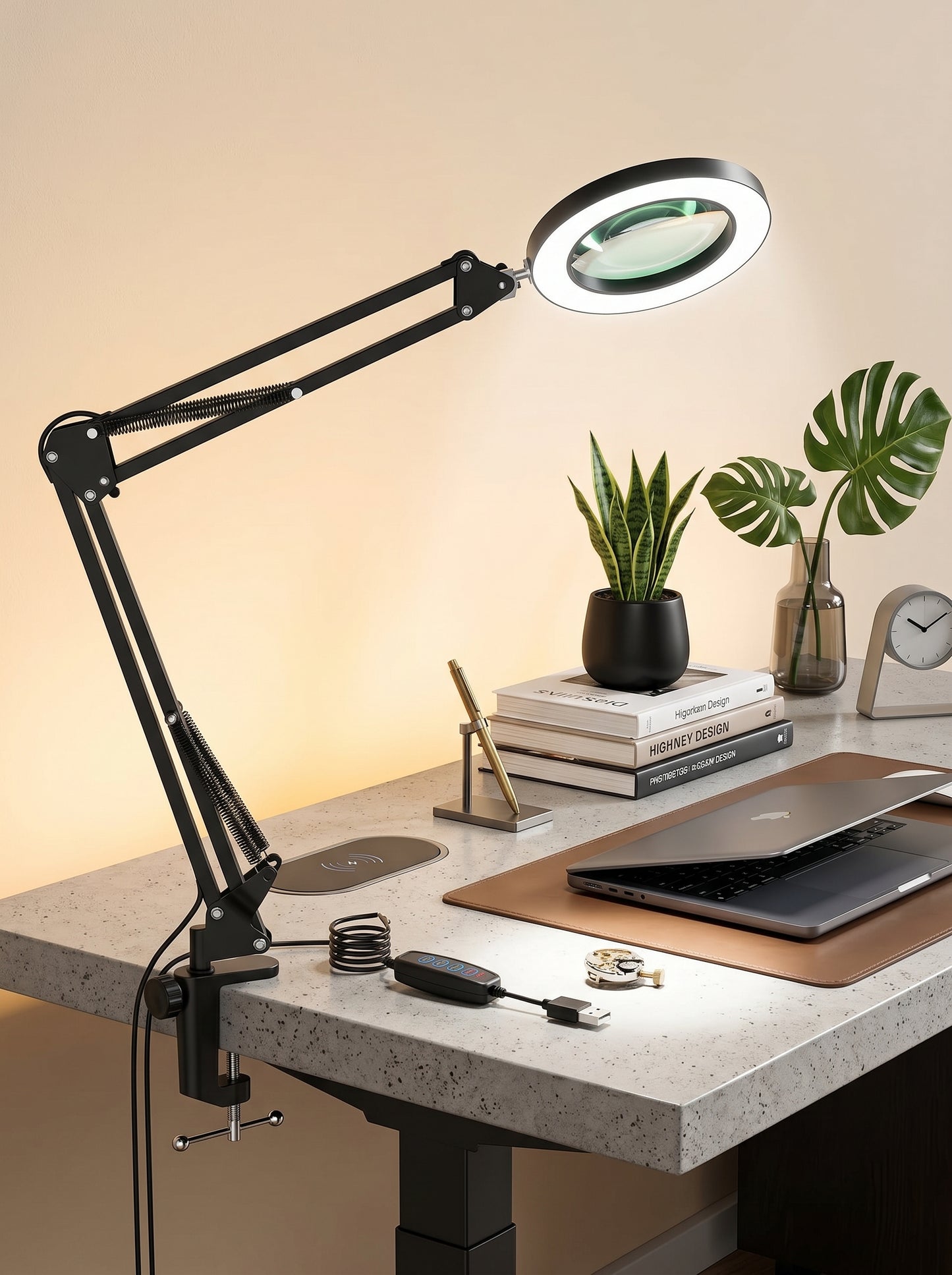Lampe Loupe de Bureau Zoom x5 - LUXIRA