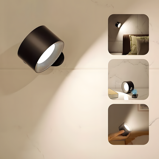 Lampe murale LED rechargeable 360° avec rotation et contrôle tactile – HALOA