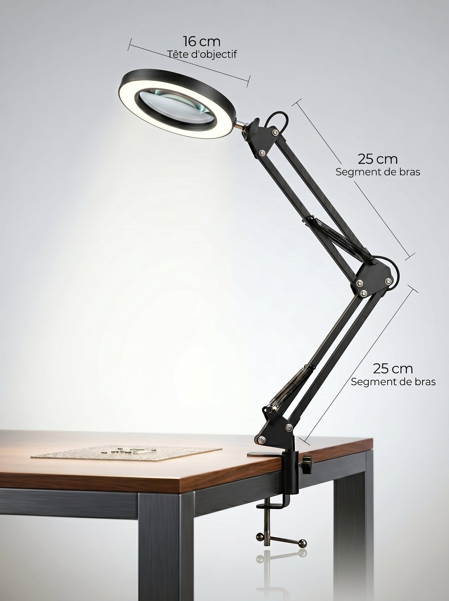 Lampe Loupe de Bureau Zoom x5 - LUXIRA